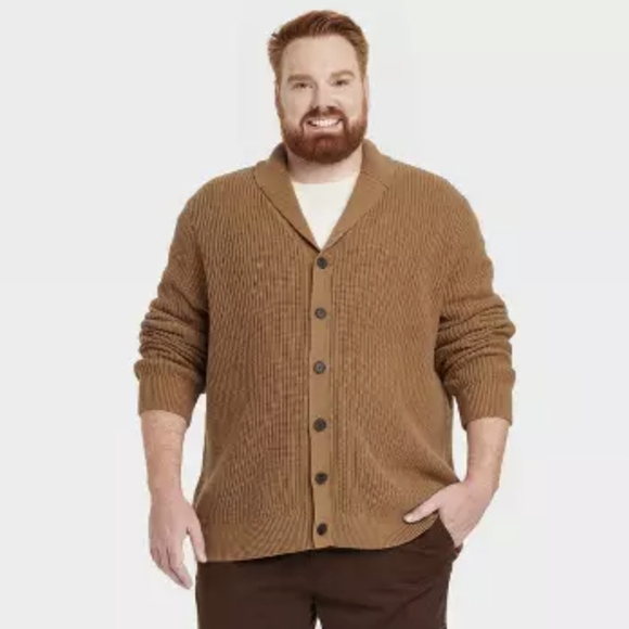 Men's Goodfellow Brown Sweater Cowl Neck Casual Classic - Picture 2 of 2